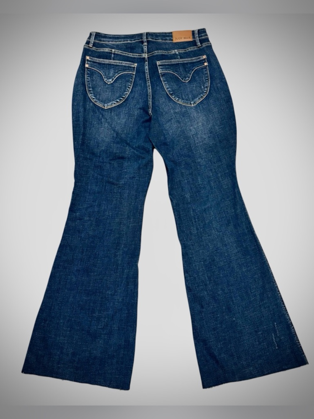 JUDY BLUE Los Angeles Flare Fit High Rise Dark Wash Stretch Jeans 14W Plus Retro - Picture 9 of 16